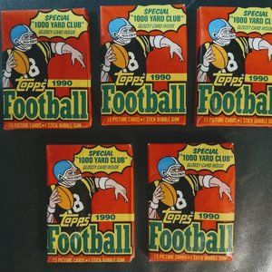 1990 topps football 1000 yard club unopened packs